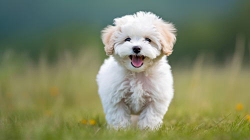 White Poochon puppy 